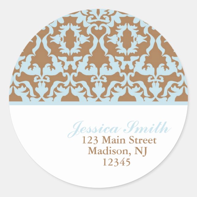 Damask Pattern Address Labels (Front)