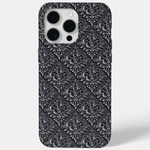 Damask Pattern Black Background-23961 iPhone 15 Pro Max Case