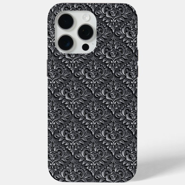 Damask Pattern Black Background-23961 Case-Mate iPhone Case (Back)