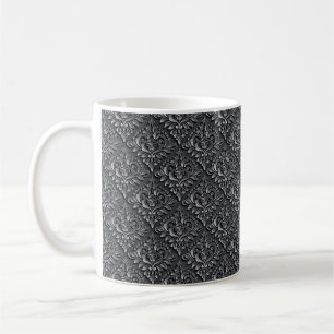 Damask Pattern Black Background-23961 Coffee Mug