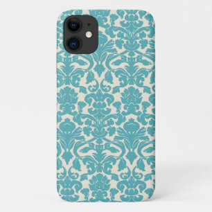 Damask Pattern, Blue Damask, French Damask iPhone 11 Case