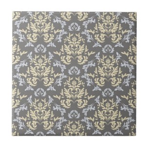 Damask pattern ceramic tile