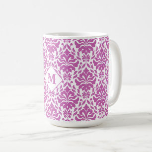 Damask Pattern custom monogram mugs