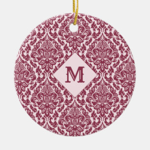 Damask Pattern custom monogram ornaments