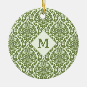 Damask Pattern custom monogram ornaments