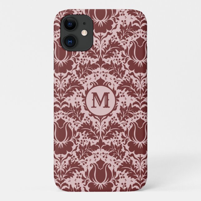Damask Pattern custom monogram phone cases (Back)