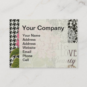 Damask Pattern Floral Decor Pretty Business Card