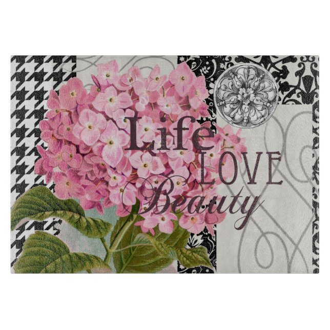 Damask Pattern Floral Decor Pretty Cutting Board (Front)