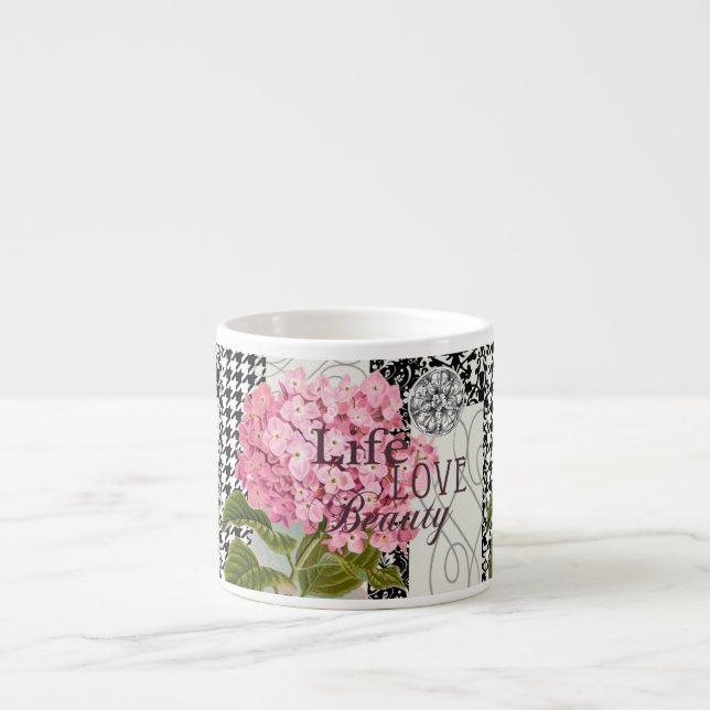 Damask Pattern Floral Decor Pretty Espresso Cup (Front)