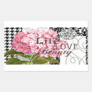 Damask Pattern Floral Decor Pretty Rectangular Sticker