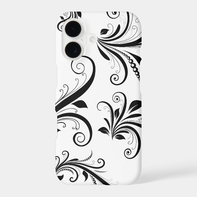 Damask Pattern, French Damask, Black and White (Back)