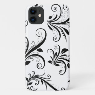 Damask Pattern, French Damask, Black and White iPhone 11 Case