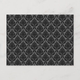 Damask Pattern (Grey & Black) Postcard