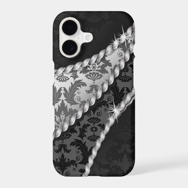 Damask Pattern, Grey Damask, French Damask (Back)