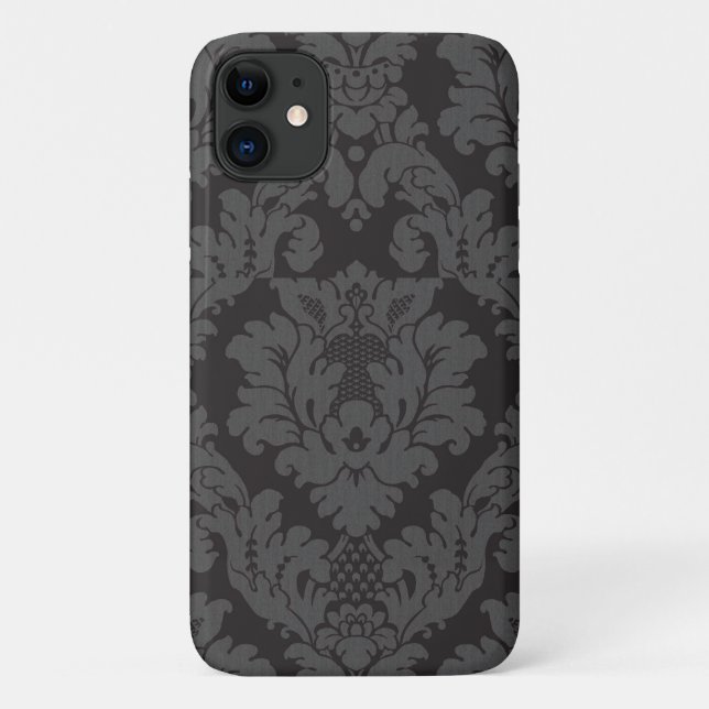 Damask Pattern, Grey Damask, French Damask Case-Mate iPhone Case (Back)