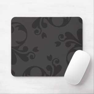 Damask Pattern, Grey Damask, French Damask Mouse Pad