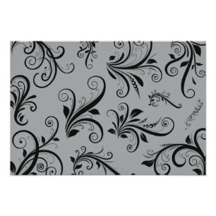 Damask Pattern, Grey Damask, French Damask Photo Print