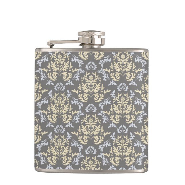 Damask pattern hip flask (Front)