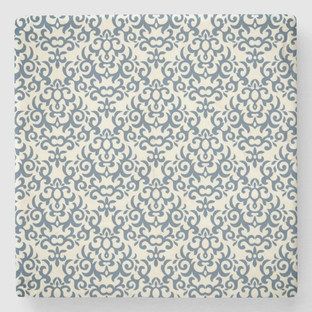 Damask pattern on gradient background 2 stone coaster (Front)