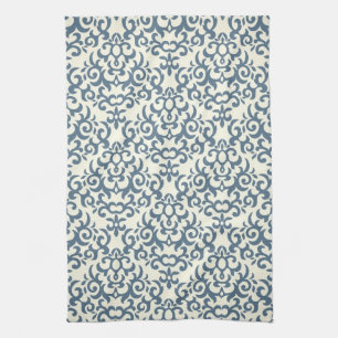 Damask pattern on gradient background 2 tea towel