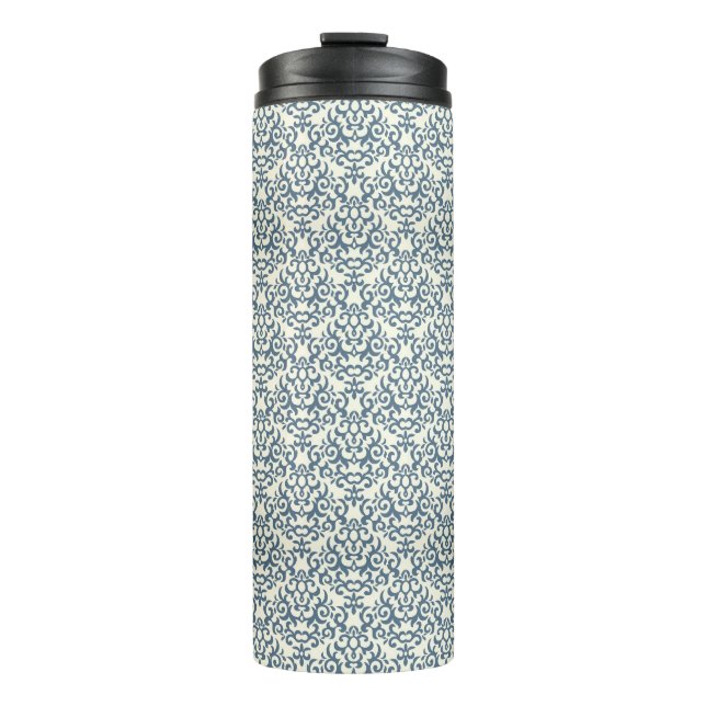 Damask pattern on gradient background 2 thermal tumbler (Front)
