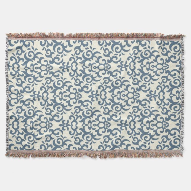 Damask pattern on gradient background 2 throw blanket (Front)