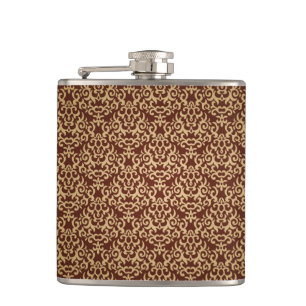 Damask pattern on gradient background hip flask