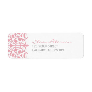 Damask Pattern Pink Address Label Return Address Label
