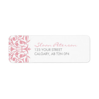 Damask Pattern Pink Address Label Return Address Label