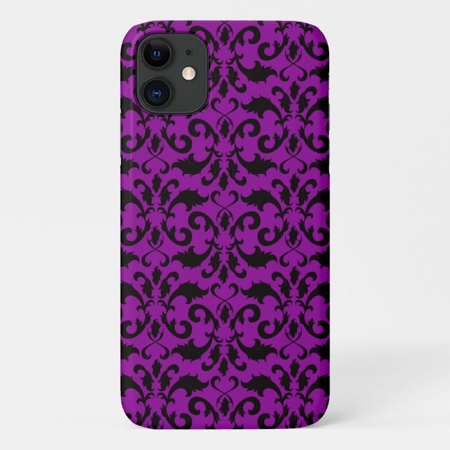 Damask Pattern, Purple Damask, French Damask Case-Mate iPhone Case (Back)