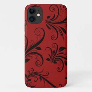 Damask Pattern, Red Damask, French Damask iPhone 11 Case