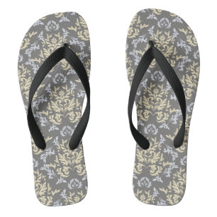 Damask pattern thongs