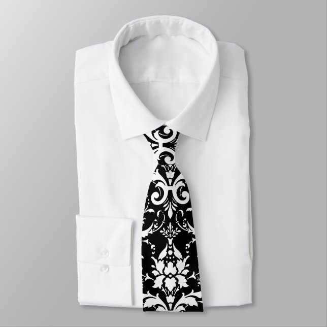 Damask Pattern Tie (Tied)