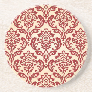 Damask pattern wallpaper coaster