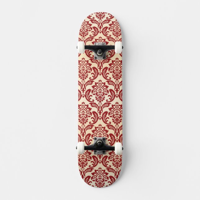 Damask pattern wallpaper skateboard (Front)