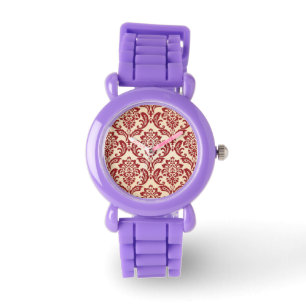 Damask pattern wallpaper watch