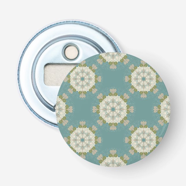 Damask pattern with abstract elements bottle opener (Front)