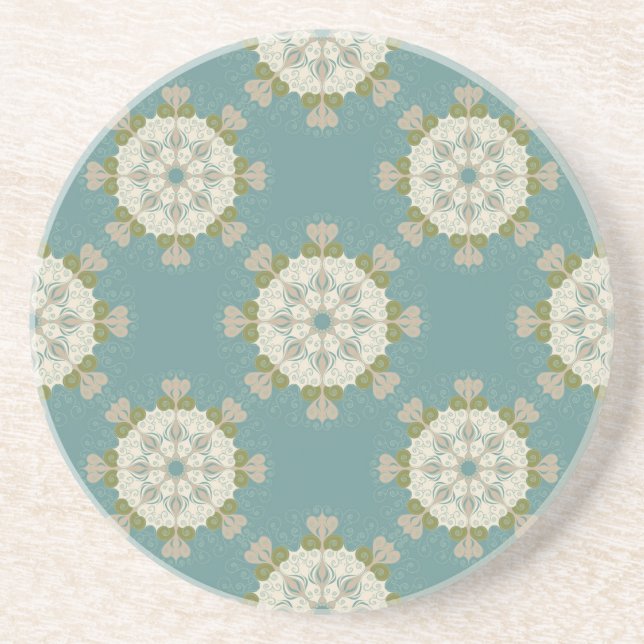 Damask pattern with abstract elements coaster (Front)