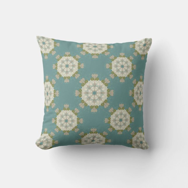 Damask pattern with abstract elements cushion (Front)