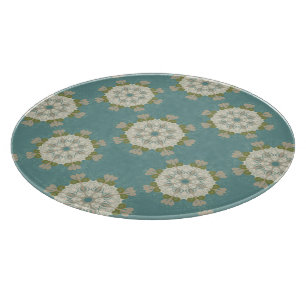 Damask pattern with abstract elements cutting board