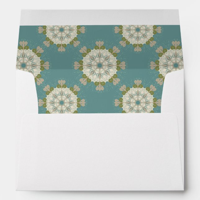Damask pattern with abstract elements envelopes (Back (Bottom))