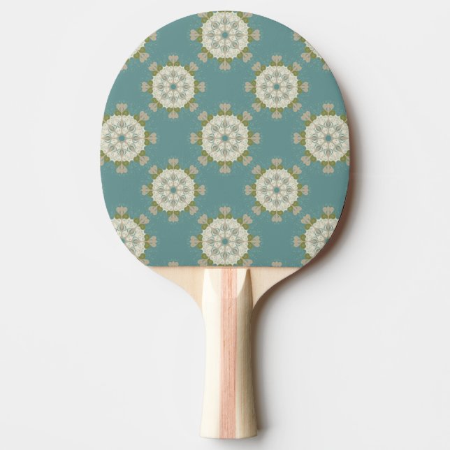 Damask pattern with abstract elements ping pong paddle (Front)