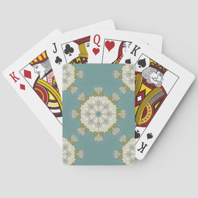 Damask pattern with abstract elements playing cards (Back)