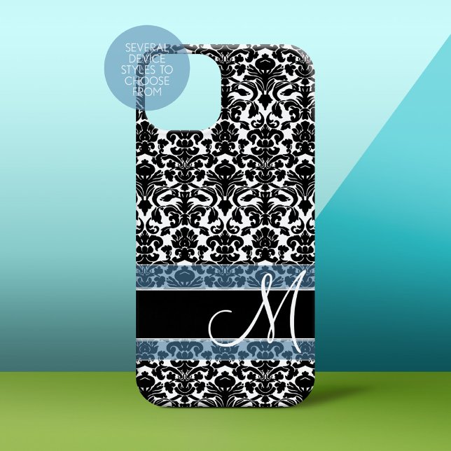 Damask Pattern with Monogram Case-Mate iPhone Case (Personalized Phone Case)