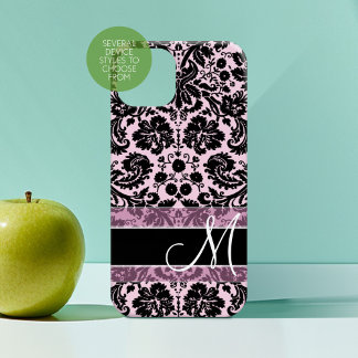 Damask Pattern with Monogram Case-Mate iPhone 14 Plus Case