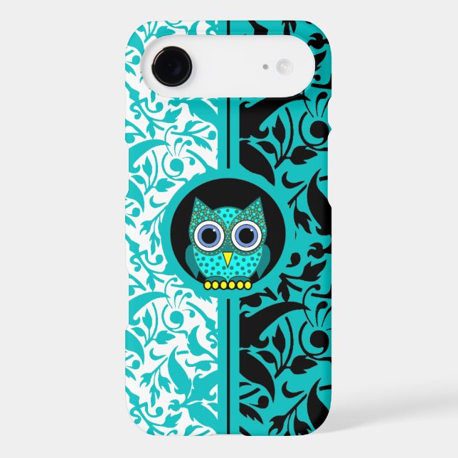 damask pattern with owl iPhone 4 case (Back)