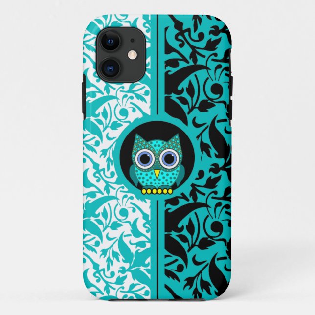 damask pattern with owl iPhone 5 case (Back)