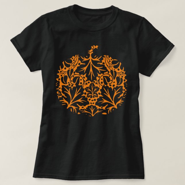 Damask Pattrn Pumpkin T-Shirt (Design Front)