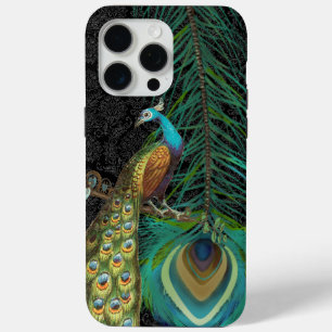 Damask Peacock & Feather You Choose Colour iPhone 15 Pro Max Case