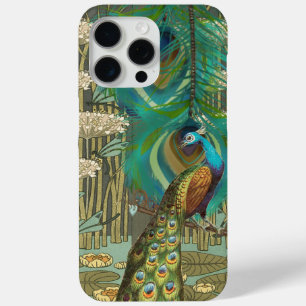 Damask Peacock & Feather You Choose Colour iPhone 15 Pro Max Case